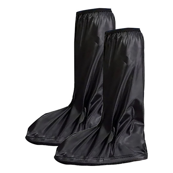 PVC Regnstövlar Överdrag Vattentät Lätt Antislip Höga Galoscher Svart 40cm Mid Calf