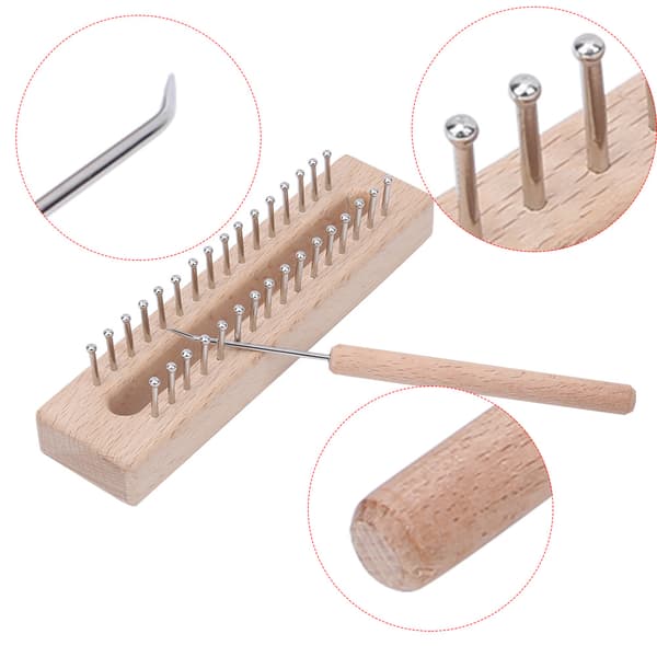 Rektangulär stickram handträvävmaskin barnvävleksak med armbågsvirkkrok