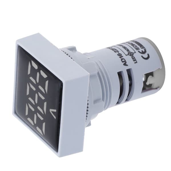 AD16‑22FSV Digital Spenningssignal Indikator Lyspanel Voltmeter Indikator 60~500V AC Hvit