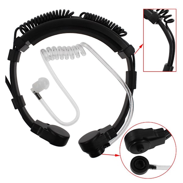 Walkie Talkie Halsvibrationsmikrofon Brusreducerande Headset Hörlur Hörlur
