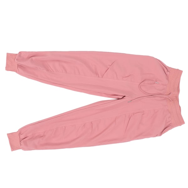 Avslappnade sweatpants dam mode sport fitness joggare med ficka för utomhusaktivitet rosa XL