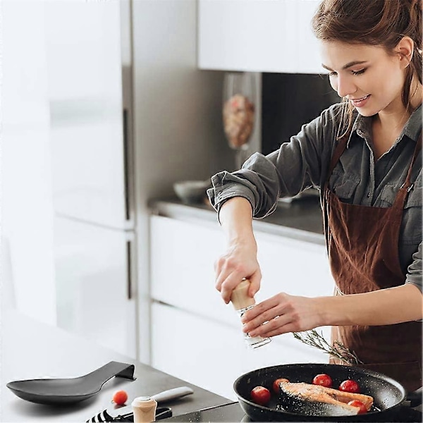 Uusi ruostumattomasta teräksestä valmistettu musta lusikkalevy keittiön työtasolle, ruoanlaittovälineiden pidike, lusikkakauhan pidike liedelle, ruosteenkestävä, suuri koko, lasta