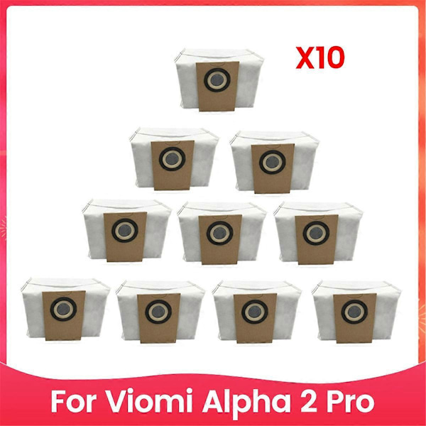 10 KPL Pölypussi Viomi Alpha 2 Pro robotti-imurille, kuitukangasta