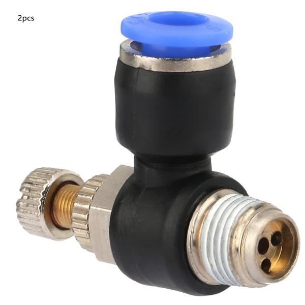 2 stk. Rør Luftstrømningshastighedsregulator Rør Pneumatisk Monteringsregulatorventil SL6-01