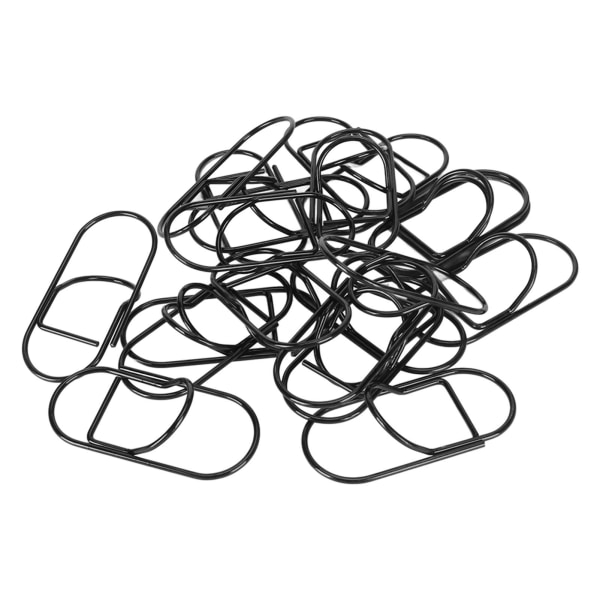 20st tjusiga gem stora svarta plasttäckta tråd för multi ändamål, söta gem för hemskolans kontor