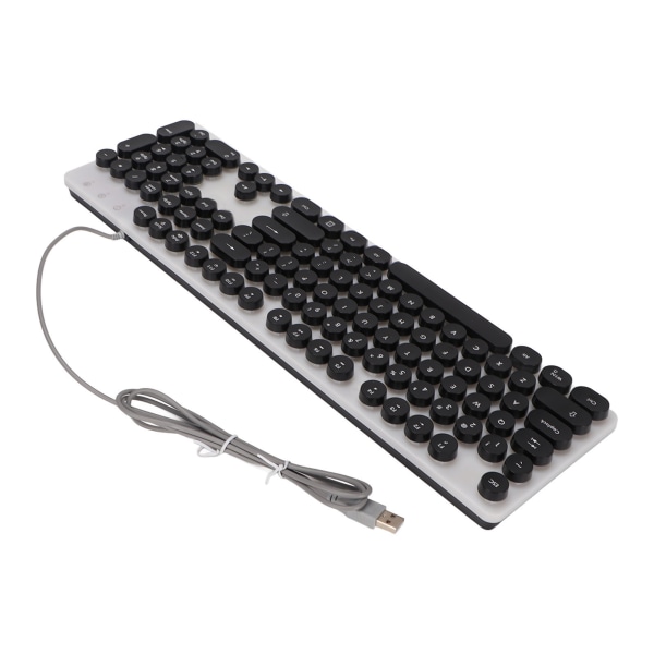 Mekanisk spilltastatur RBG bakgrunnsbelyst USB 104 nøkler Kablet Retro Punk datamaskintastatur for bærbar datamaskin Svart