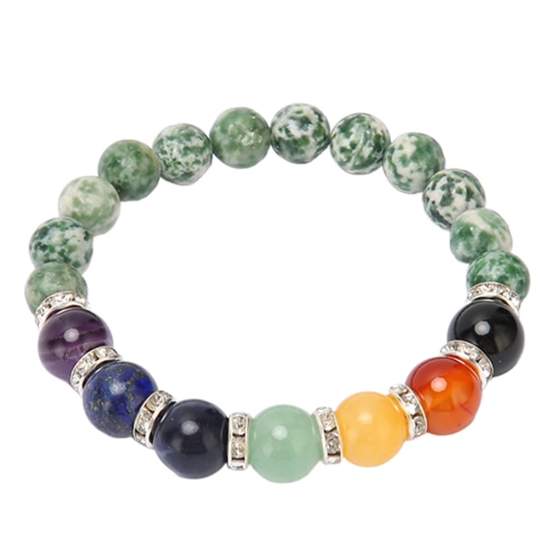 Chakra Armbånd Elastisk String Stress Relief Afslappende Tæt forbundet perlearmbånd til Meditationsfest Healing Grøn