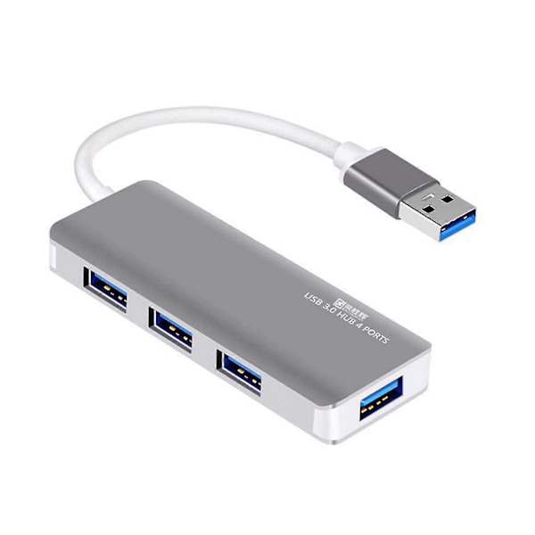 4-portars USB 3.0 Hub Splitter Aluminiumlegeringsskal Samtidig Användning Adapter För Bärbara Stationära Datorer