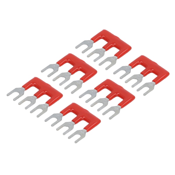20st Jumper Block Terminal Strips Kopparledare PVC Shell Gaffel Typ Terminal Strips 400V 15A Röd TB 1503