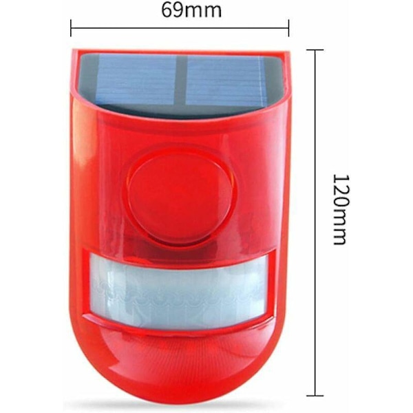 Solarlarm Stroboskopljus Blinkande LED Klar, IP65 Vattentät 110dB Högt Larm Säkerhetssystem för Hem Villa Gård Lägenhet Gårdar, ble och