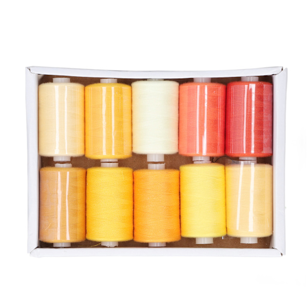 Sytråd 10 färger gul serie 1000 yards hushåll multifunktion polyester DIY sömnadstillbehör