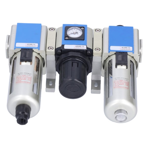 Pneumatisk FRL Luftfilter Trykkregulator Kompressor Behandling Smøreapparat PT 1/2 GC300-15