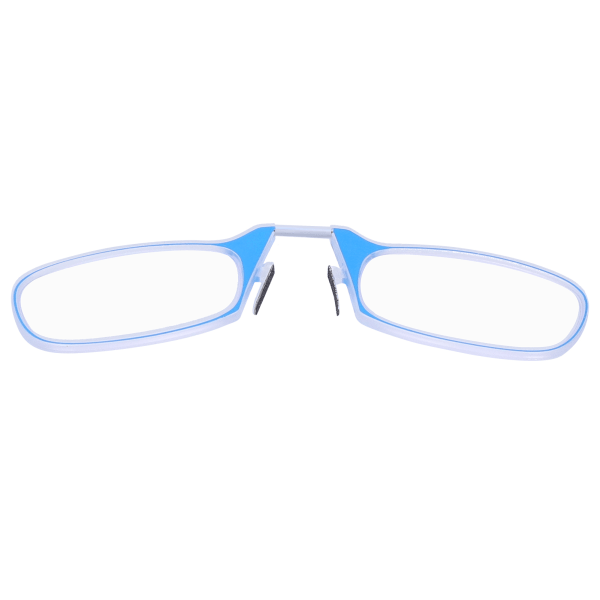 Sinistä valoa estävät nenäklipsilasit Käsivarrettomat lasit Unisex Vanhusten lukulasit (+300 Sininen)