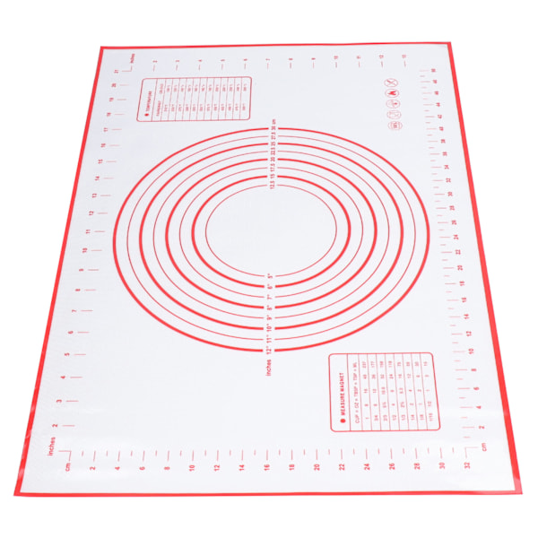 Matta i silikon för matlagning, knådningsmatta som förhindrar halkning, bakmatta, rullmatta, panelskärbräda, stor, röd