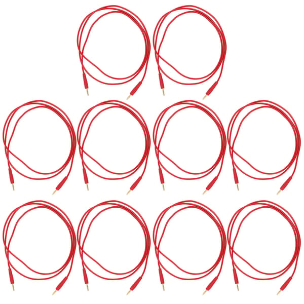 10 Sæt Bananstik Testledning Svejsede Han til Han Testkabel til Hjemmeindustri 0,44 mm² Rød