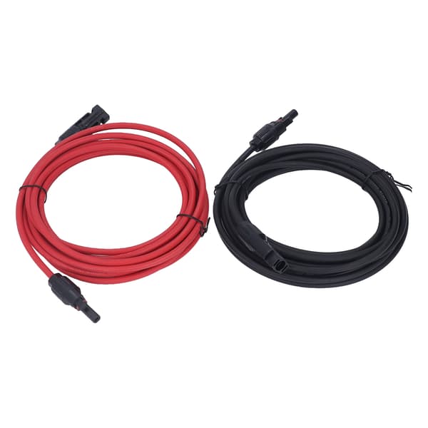 2 stk. 12AWG 4mm² Solpanel Forlængerkabel Sort Rød Solar Adapter Forlængerkabel med Hun Han Stik 1000VDC 5m / 16.4ft