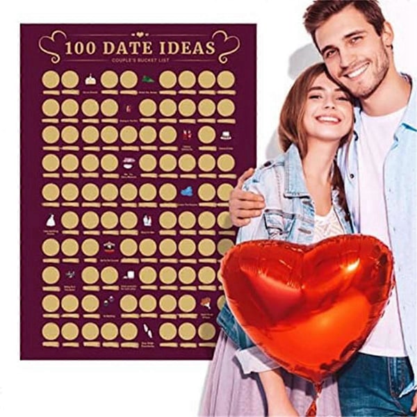 Dates Skrab Af Plakat, Valentinsdag Billedrumsindretning, Sort