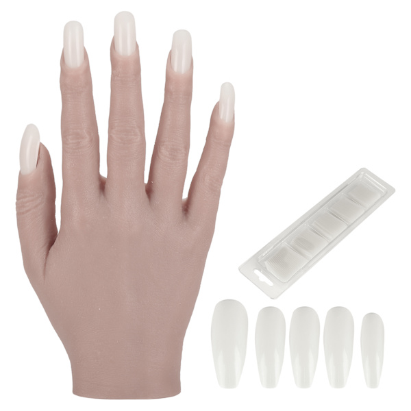 Silikon nagelträningshand flexibel led nagelkonstövningshand böjbar mannekänghänder #03