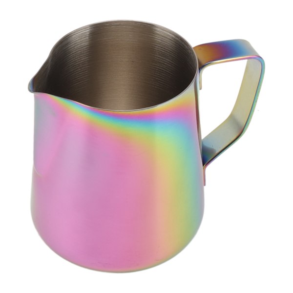 Melkeskummer i rustfritt stål, melkekanne, melkeskummer for melketebutikk, kafé, 900 ml, syv farger