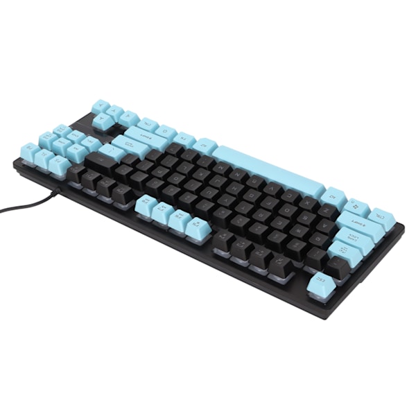 Mekanisk tangentbord Känslig utlösning Lätt bärbar Tvåfärgad sömnad PC-tangentbord för stationär bärbar dator Svart blå