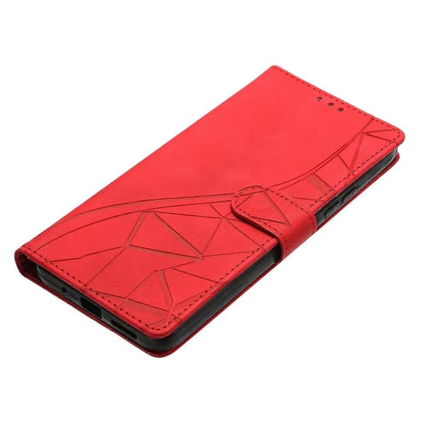 Plånboksfodral för Samsung Galaxy A56 5G med tryckt triangelmönster, läder, flipfodral Red