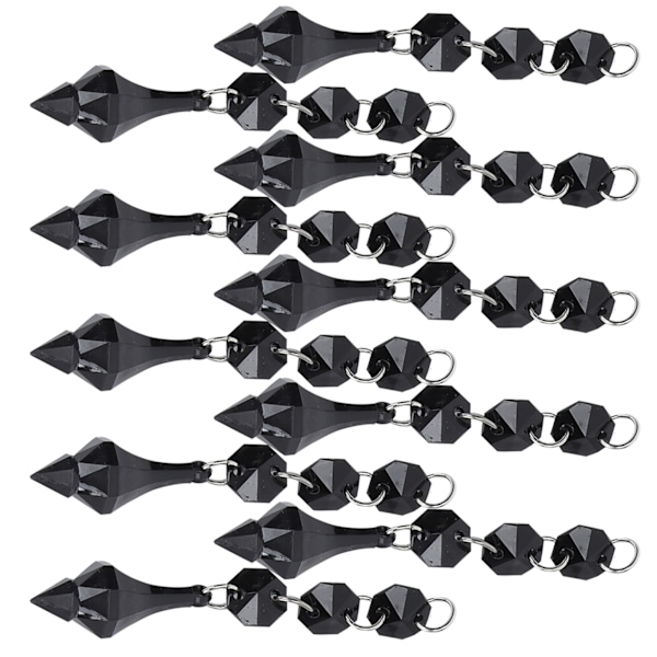 10 stk krystall anheng avsmalnet akrylmateriale uregelmessig perlet ornament DIY lampedekorasjon svart