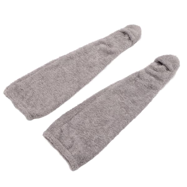 Over Knee Fuzzy Sokker Vinter Hjem Sove Bløde Tykke Åndbare Plys Strømper Benvarmer Grå