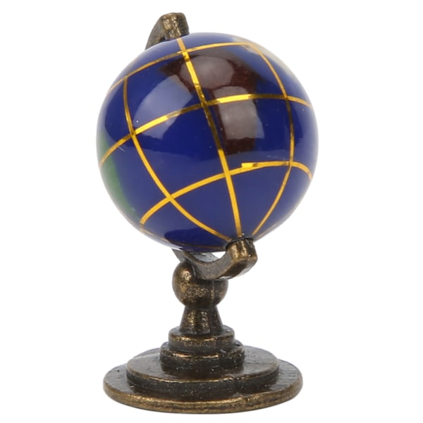 1:12 Miniatyrhus Globe Barn Simulering Mini Søt Dekorasjon Modell Leke Blå Ball Kobberbase