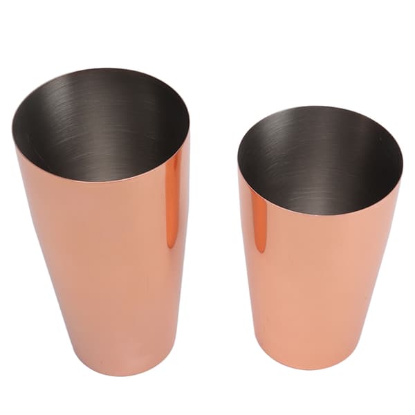 Boston Cocktail Shaker Rostfritt Stål Roséguld Glänsande Ytor Läckagesäker för Bartending