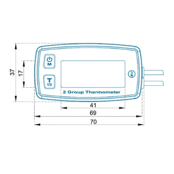 Dubbelkanalig LCD-termometer Motortemperaturmätare Digital Display
