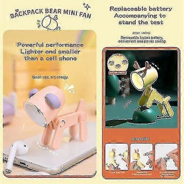 Mini Tegneserie Dyr LED Bordlampe Bærbar Justerbar Sød Kæledyrs Natlampe DGZD gul hjort