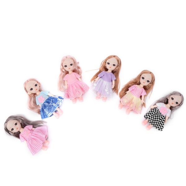 Dockor Leksaker Mini Baby Dockor DIY Rörliga Leddockor Leksak för Barn Flickor Present6st