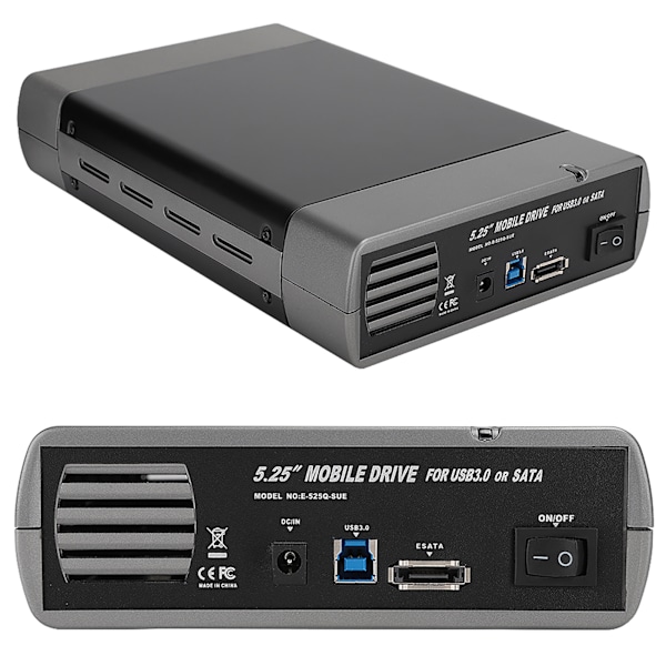 5,25 tommers USB3.0 ekstern optisk stasjon boks harddisk boks 110-240VEU plugg