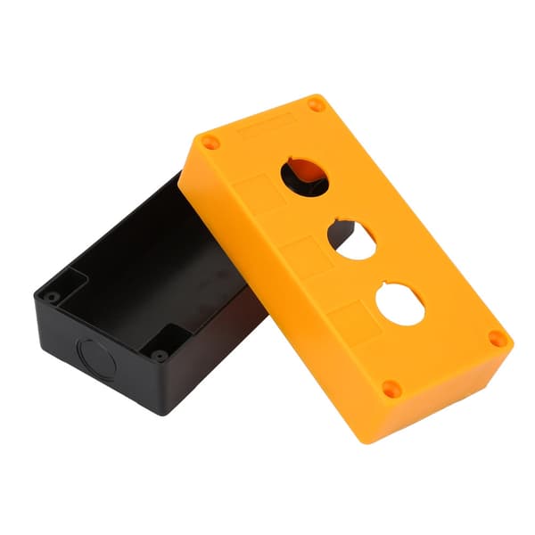 BX3 22mm Tre-hulls trykknappbryter Kontroll Beskyttelsesboks Vanntett (Gul)