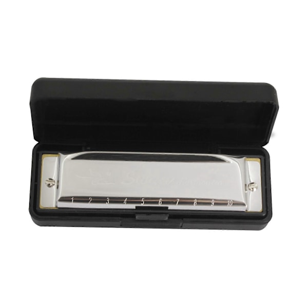 Harmonika 10 Huller 20 Toner Mundharmonika Blues Deluxe Harmonika, C-dur for Begyndere, Voksne, Børnegave