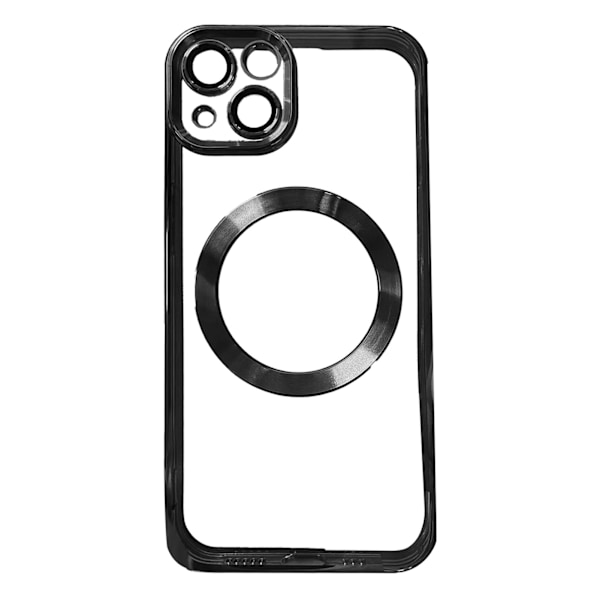 Trendigt elektropläterat magnetiskt sugfodral för iPhone, svart, för iPhone 13