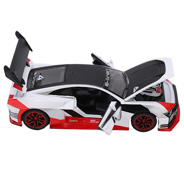 1/32 Sports Racing Car Model Alloy Diecast Pull Back Vehicle Toy med lyd og lys for småbarn KidsWhite