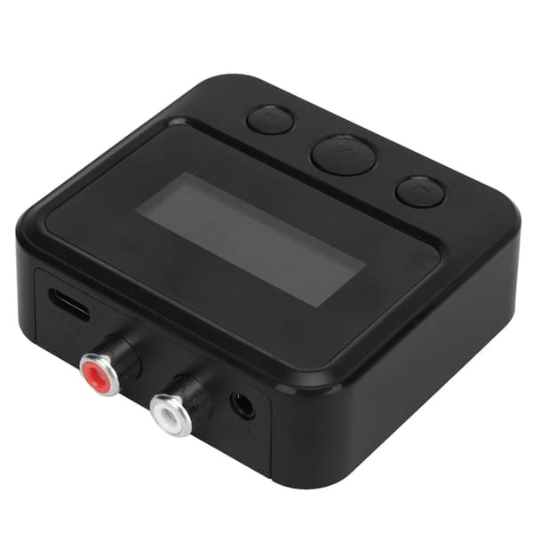 Bluetooth5.0-mottaker sender 3,5 MM trådløs stereoadapter med klar skjerm for hodetelefoner og høyttalere