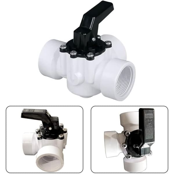 Pool Diverter Valve - 1 1/2 Inch Female - 3-Way Replacement Valve for Pools and Spas 3.8 cm