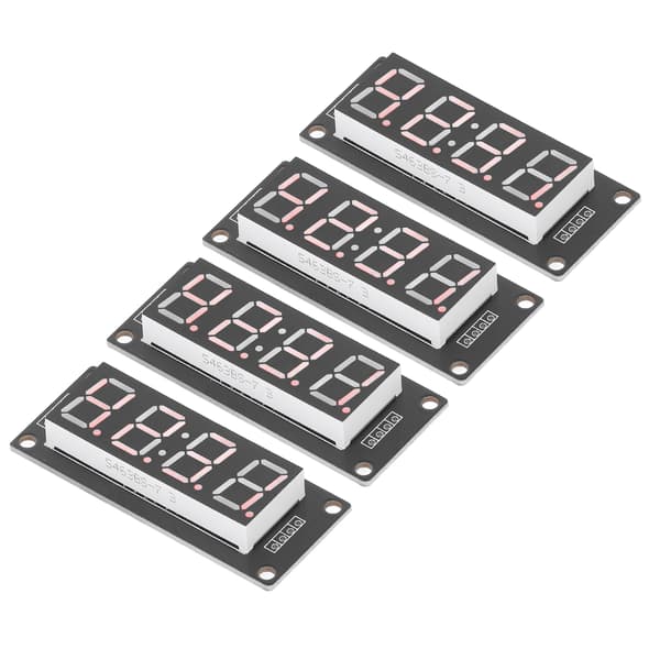 4 sæt 4-cifret digitalt rør LED-displaykort 7 segmenter urmodul TM1637 0,56 tommer rød MRA041D