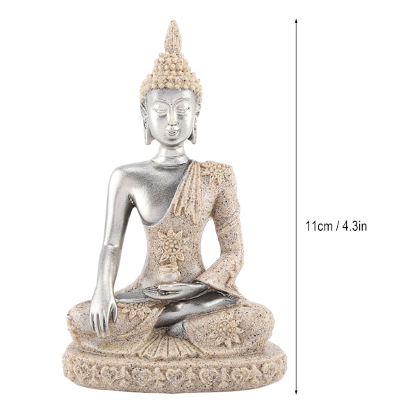 Mediterande sittande Buddha-statyetsnideri hantverk för heminredning bordsdekoration (#1)