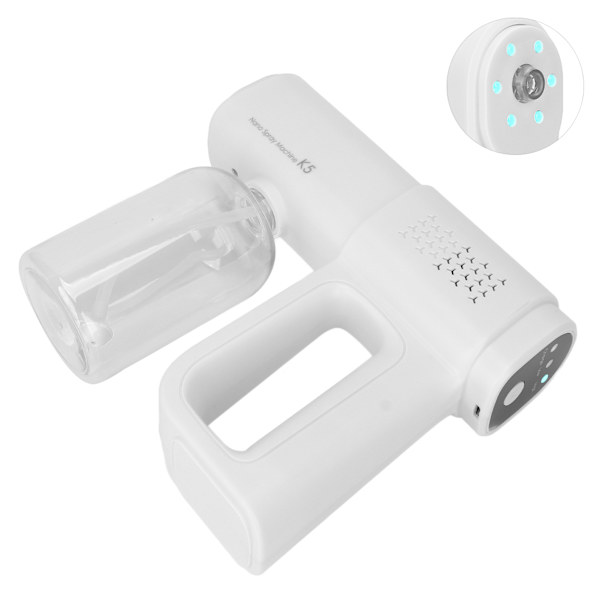 Håndholdt Nanometer Rengøringssprøjte USB Genopladelig Trådløs Multifunktion Fin Mist Sprøjte 380ml Hvid