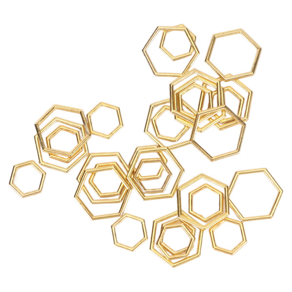 30 st hexagonala stickstygnsmarkörer Platteringsprocess Blekningsresistent zinklegering för DIY Craft Gold