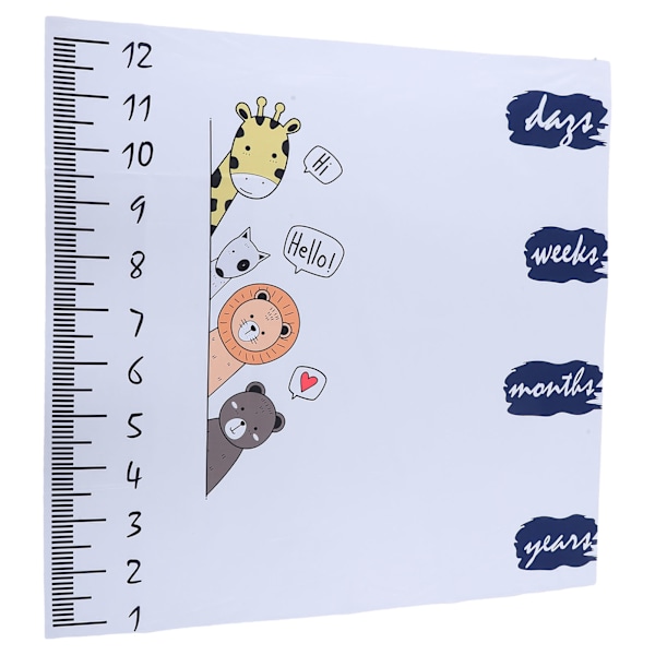 Baby Månads Milestone Filt Nyfödd Tillväxt Diagram Filt Foto Rekvisita Prydnader för Spädbarn