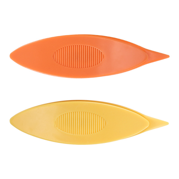 2 stk. Tatting-skytteler i plast - Tatting-skytteler til håndarbejde, strikning (orange, gul)