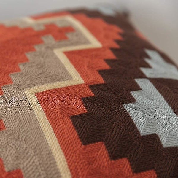 1 Pakke Dekorative Putetrekk, Premium Bomullsbroderi Firkantet Putetrekk, Aksent Tyrkisk Putetrekk For Sofa Stue
