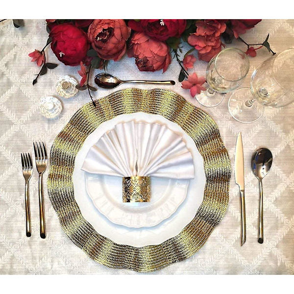 Førsteklasses gulllaserkuttet foliepapir serviettringer - sett med 100, perfekt for bryllupsfest, middagsborddekor, spesielle arrangementer og cateringtjenester