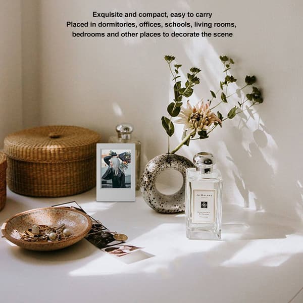 Grå Plast Skrivebordsbilderamme for Fujifilm Instax Mini 3in Bilder