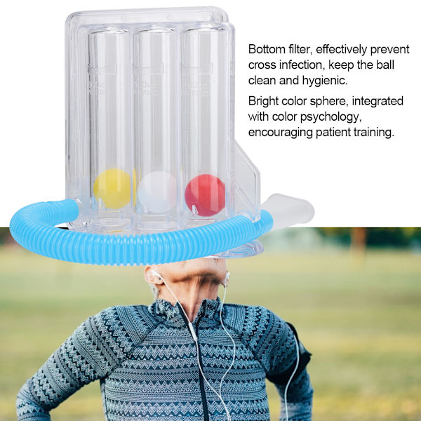 Djupa andning Lungträningsincitament Spirometer Andningsmätningssystem Typ A 3-bolls enkelsug