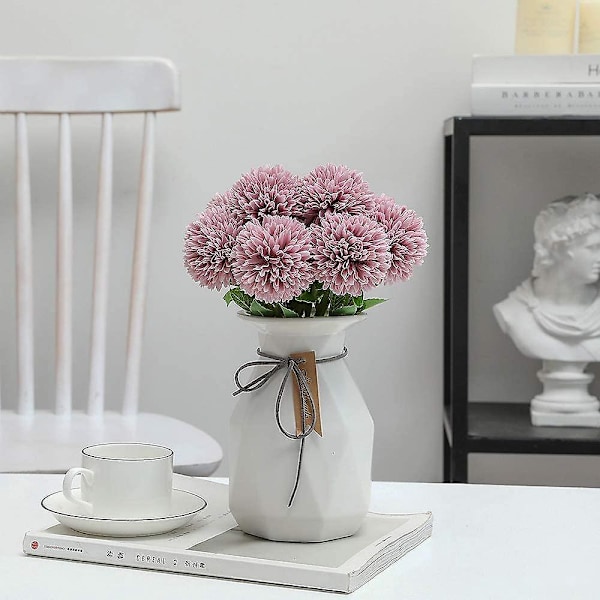 Kunstige hortensia blomster, 30 cm silke pomponer, krysantemum blomsterkugler til dekoration af hjemmet, haven, kontoret, des